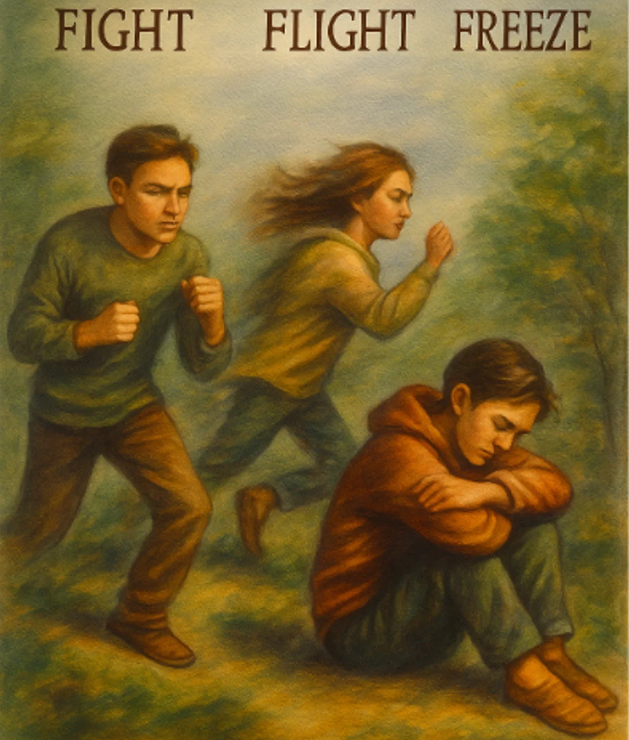  fight, flight, freeze, and fawn responses in anxiety and nervous system activation